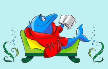 The dolphin has a rest clipart