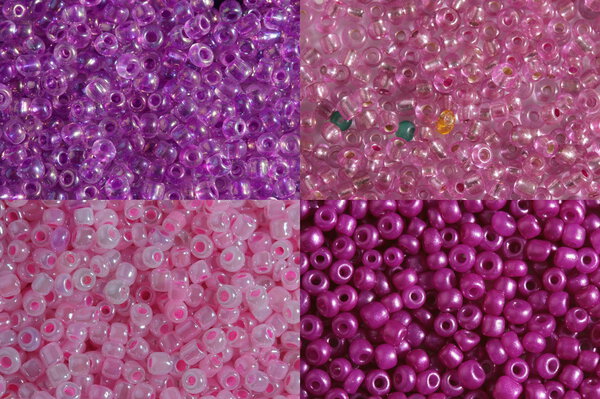 Sets of pink beads