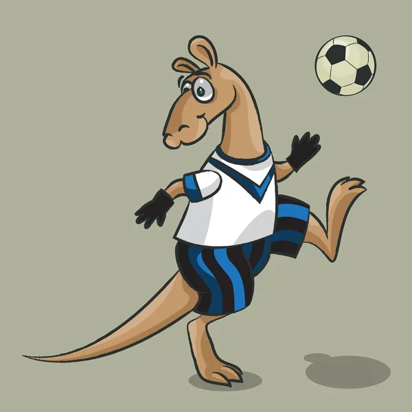 Καγκουρό - ο παίκτης ποδοσφαίρου — Διανυσματικό Αρχείο