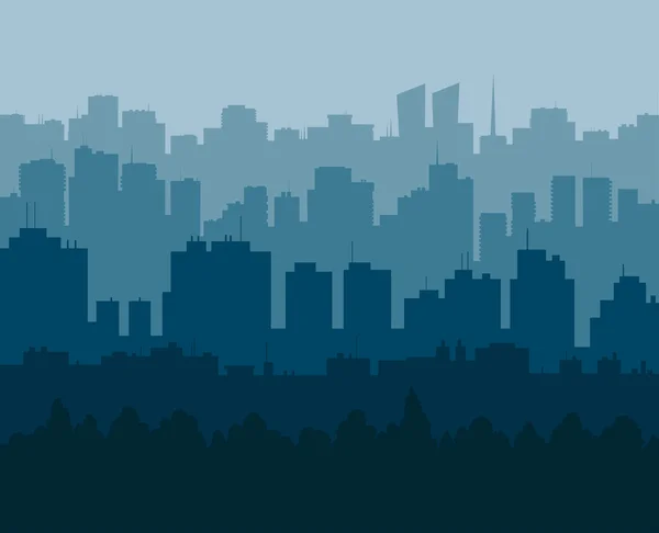 Ciudad azul — Vector de stock