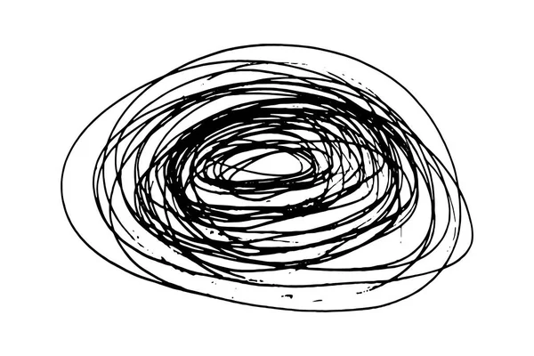 Gekritzel Zickzackkurs Abgerundetes Element Wird Sorglos Von Hand Gezeichnet Vektorillustration — Stockvektor