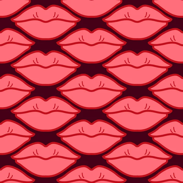 Lippen Make Nahtlose Vektor Hintergrund Lippen Tätowiert Schönheitssalon — Stockvektor
