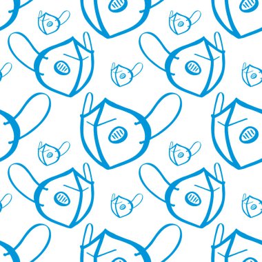 Tıbbi koruyucu maske - kusursuz vektör geçmişi. Yüzünde filtre olan solunum cihazı. Koronavirüsün önlenmesi, hastalıkların önlenmesi