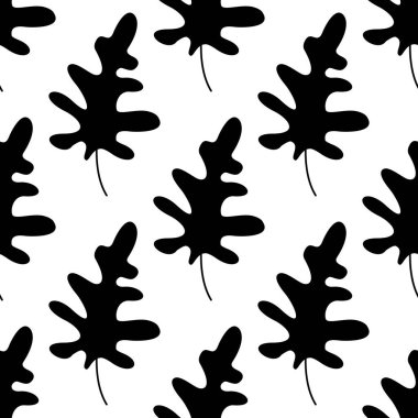 Arugula yaprağı. Ağaç yaprağını ayır. Bitki örtüsü. bitki - kusursuz vektör arkaplan. siyah ve beyaz duvar kağıdı