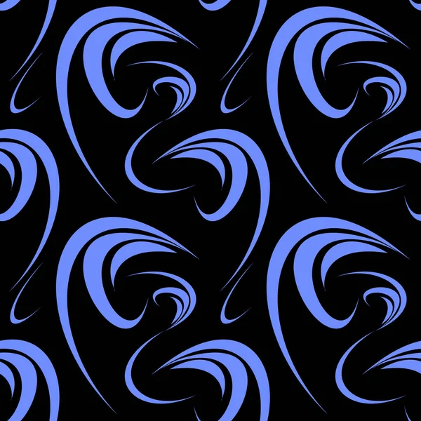 波浪形线条无缝图案 风格化水母 波状烟幕 织物印刷用背景 — 图库矢量图片