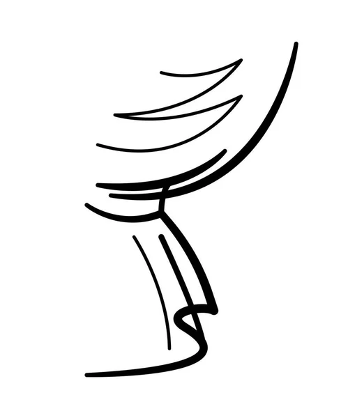 Logo Závěsu Závěs Ruční Kreslení Tenkých Čar Textilie Interiéru Lambrequin — Stockový vektor