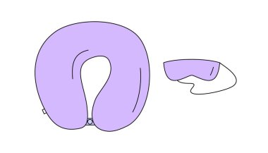 Boyun yastığı. Göz maskesi. Yastık ve sargı bezi uyumak için. Derin uyku