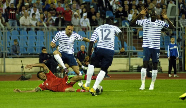 Equipo de fútbol de Francia en el juego en Minsk, Bielorrusia 03 junio 2011 — Foto de Stock