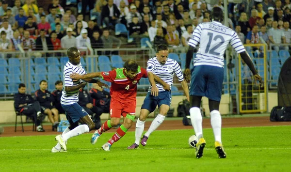 France football team on game in Minsk, Belarus 03 june 2011 — Stock Photo, Image