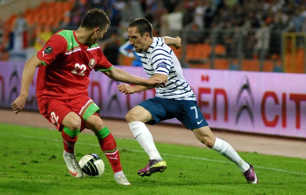 Laurent Robert Blanc allenatore della francia in partita a Minsk, Bielorussia 03 giugno 2011 — Foto Stock