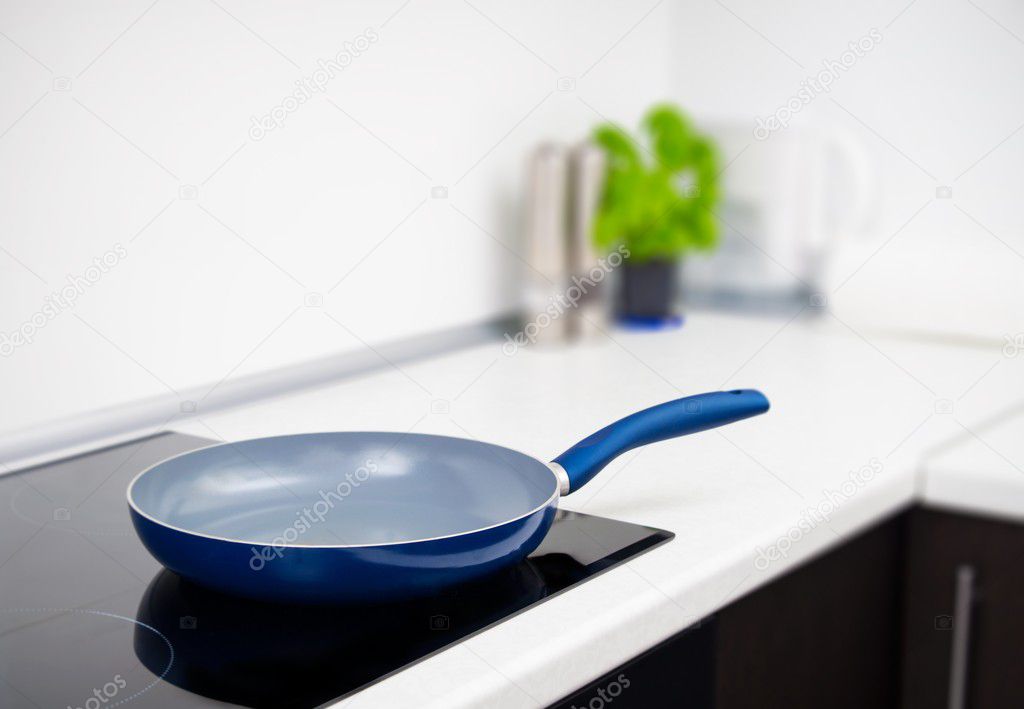 Frying pan in modern kitchen