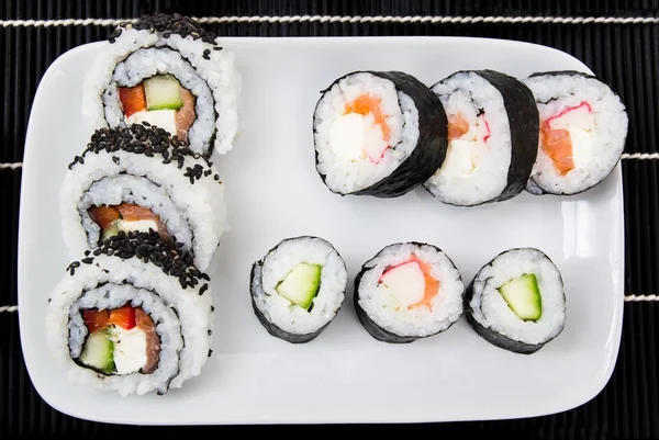 Plate with sushi set — Stock Photo, Image