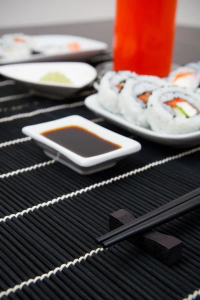 Sushi on black background — Stock Photo, Image