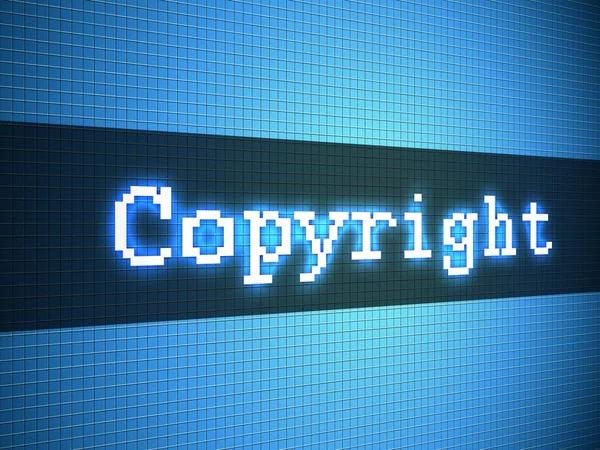 Palabra de copyright en pantalla lcd-styled —  Fotos de Stock