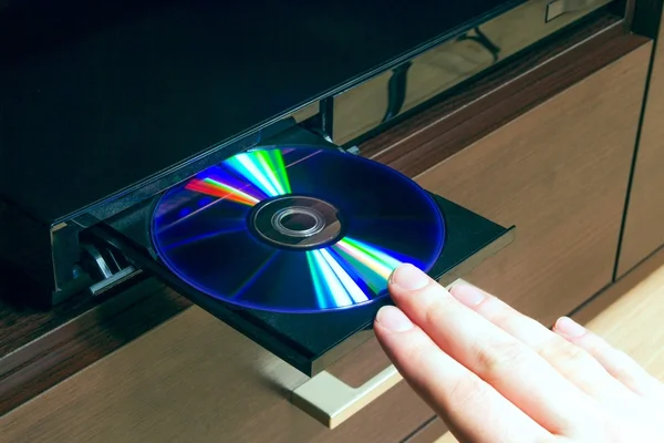 Blu-ray player with inserted disc — Stock Photo, Image