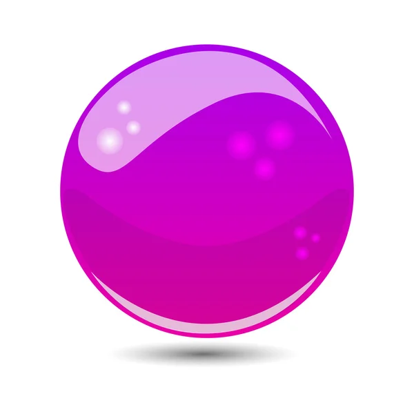 3D vector glass pink sphere — Stock Vector