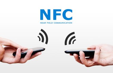 nfc ödeme teknolojisi ile iki cep telefonu. alan Tem