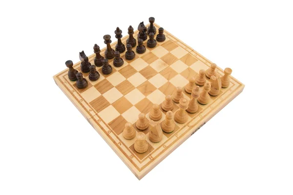 Шахматы на белом фоне — стоковое фото