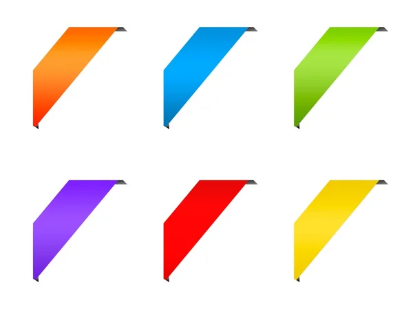 Ribbon corner colorful labels set — Stock Photo, Image