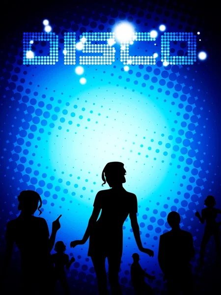 Disco poster template. Blue layout composition — Stock Photo, Image