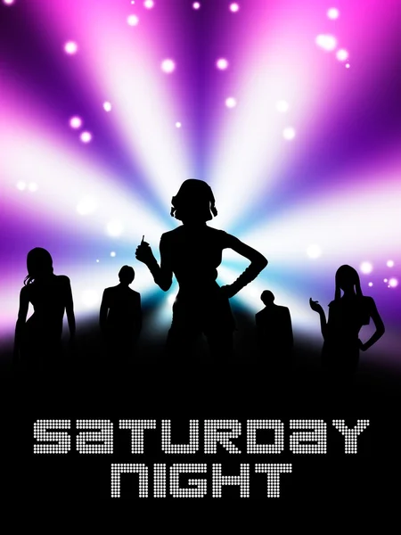 Saturday night. Disco poster background layout — Stock Photo, Image