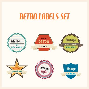 retro vintage etiket kümesi