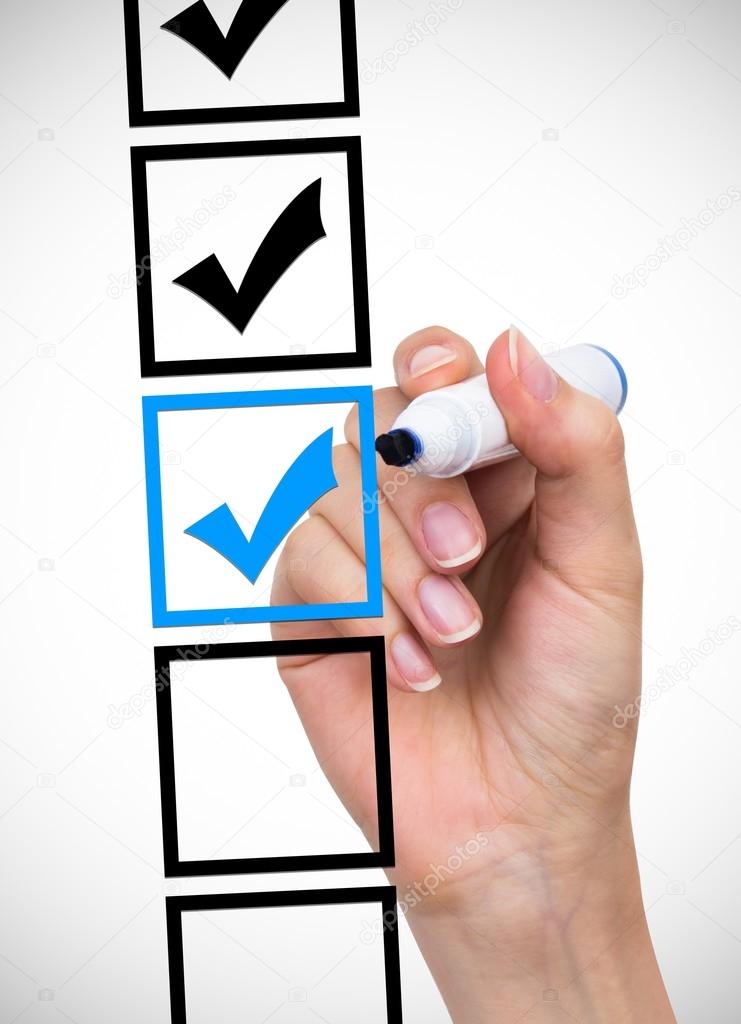 ペンを持つ手マーク チェック ボックス ストック写真 C Simpson33 2987