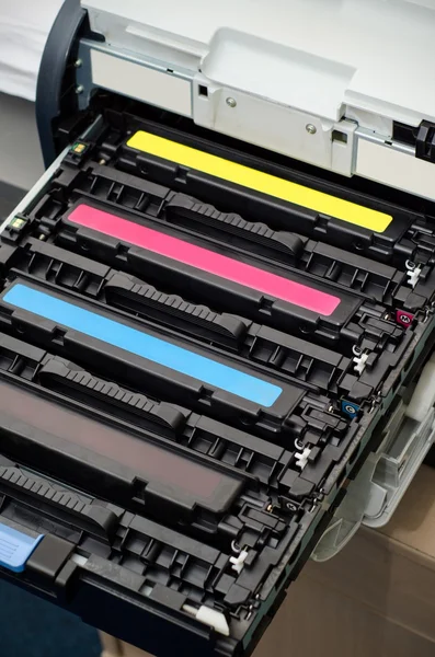 Color laser printer toners cartridges — Stock Photo, Image