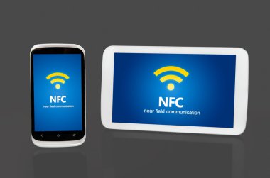 nfc yongası ile mobil cihazlar. Kablosuz iletişim ve ödeme