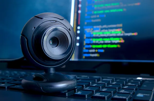 Videocamera di sorveglianza web. Spionaggio e sicurezza su Internet — Foto Stock