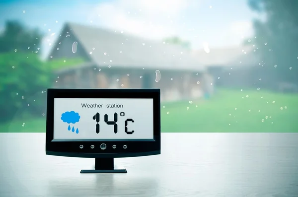 背景の外の気象条件天気駅デバイス — ストック写真