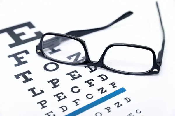 Glasses Snellen Chart Test Eye Examination Optician Ophthalmologist Concept — Stock Photo, Image