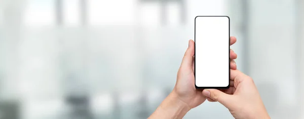 Teléfono Inteligente Aislado Smartphone Moderno Con Pantalla Blanco Amplia Imagen — Foto de Stock