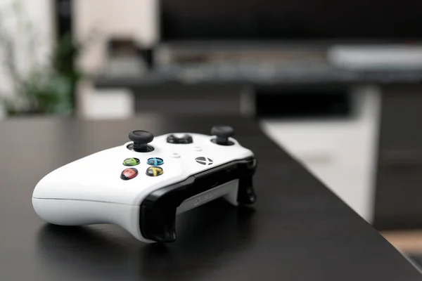 Wroclaw Polandia Jan 2022 Xbox One Kontroler Atas Meja Xbox — Stok Foto