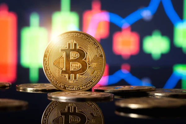 Bitcoin Moneda Criptomoneda Moneda Digital Tecnología Del Concepto Blockchain — Foto de Stock