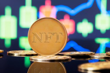 NFT ödenmeyen jetonlar konsepti. Dijital koleksiyonlara kripto para yatırımı