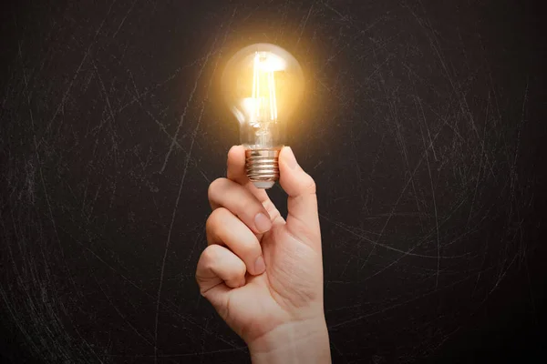 Business Creative Idea Concept Shining Light Bulb — Stock Photo, Image