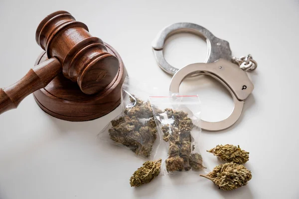 Concepto Marihuana Criminalidad Legalización Marihuana — Foto de Stock