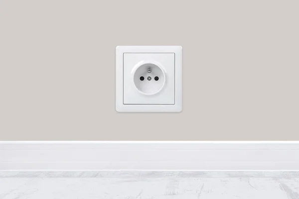 White Power Outlet Isolated Wall Single Socket People — Stockfoto