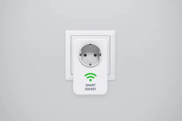 Electrical Smart Socket Energy Efficiency Smart Home Concept — Stok fotoğraf