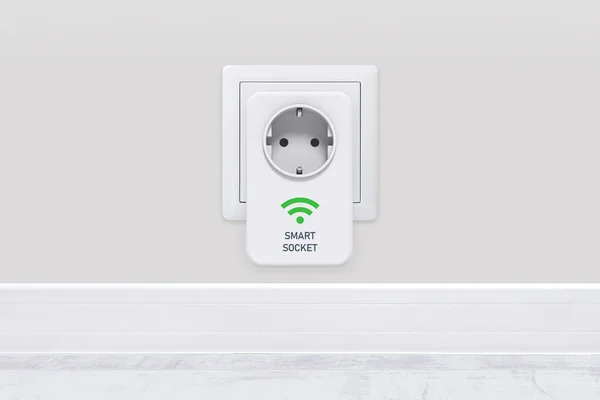 Electrical smart socket, energy efficiency, smart home concept