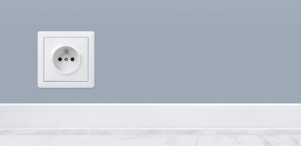 White Power Outlet Isolated Wall Single Socket People — Stock Photo, Image