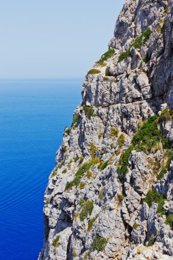 Akdeniz'in bir uçurum kıyılarında detay
