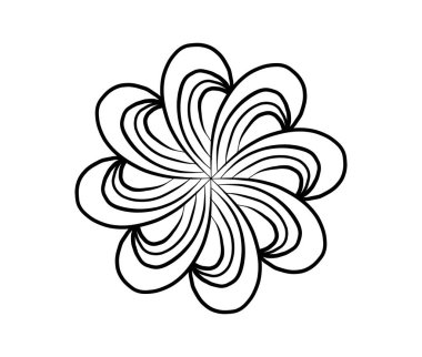 Renkli resim için Basit Çiçek Mandala Şekli. Beyaz arkaplanda özet