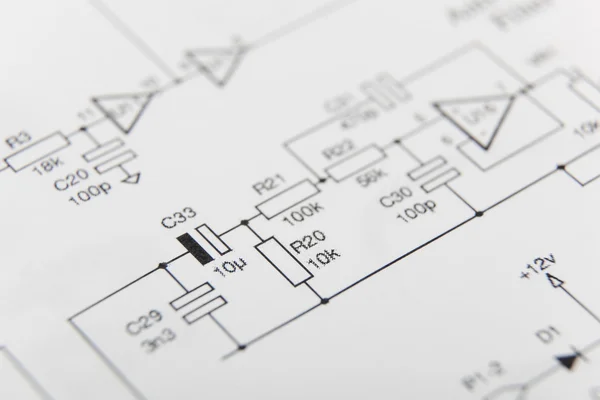 Elektronisches Diagramm — Stockfoto