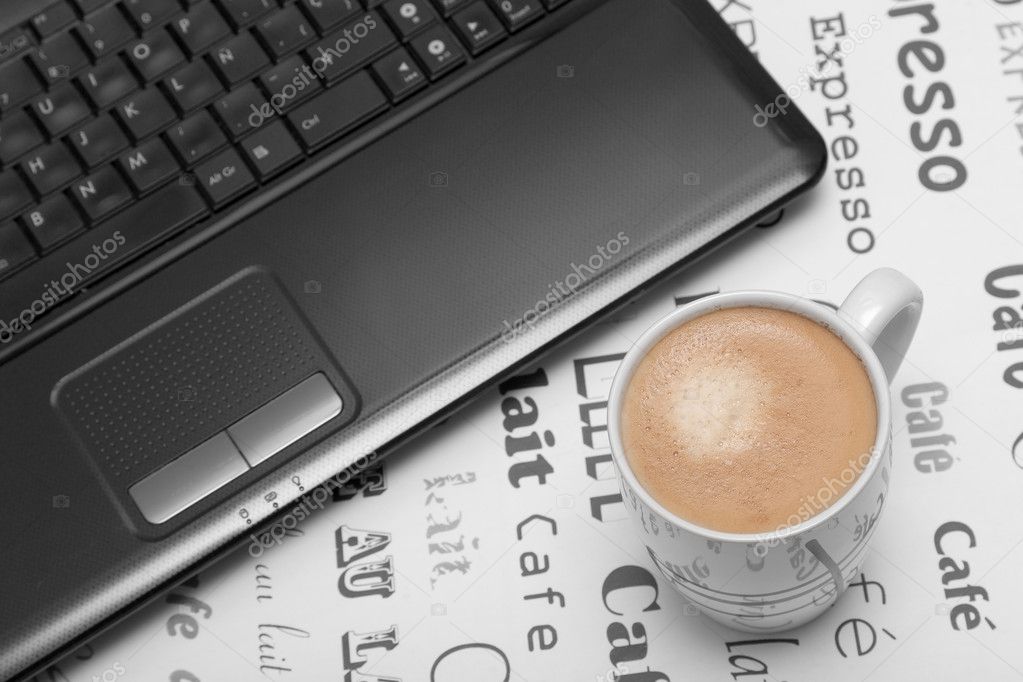 Cappuccino with a portable computer