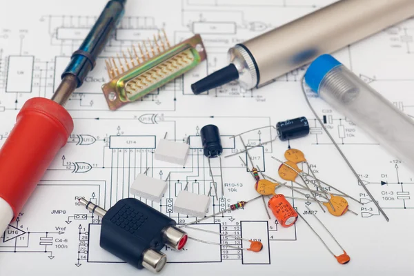 Elektronische componenten — Stockfoto