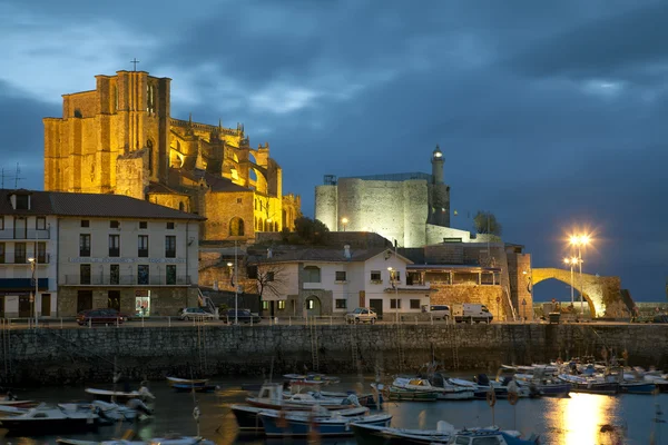 Panoramisch van castro urdiales, Cantabrië, Spanje — Stockfoto