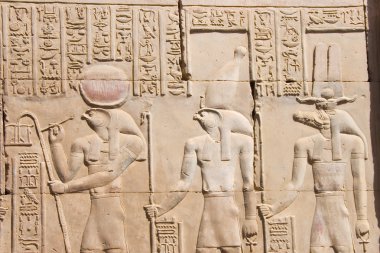 Hieroglyphs in the Edfu temple, Egypt clipart