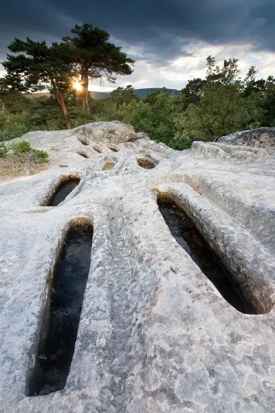 Nekropol, cuyacabras, quintanar de la sierra, sierra de la d — Stok fotoğraf